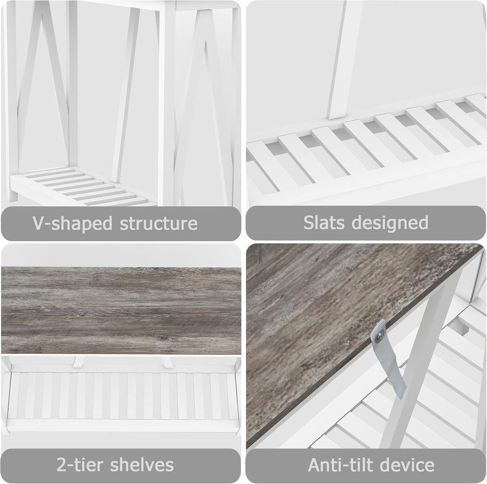 Entryway Table, 39" Farmhouse Console Table with Shelf Narrow Foyer Tabl...