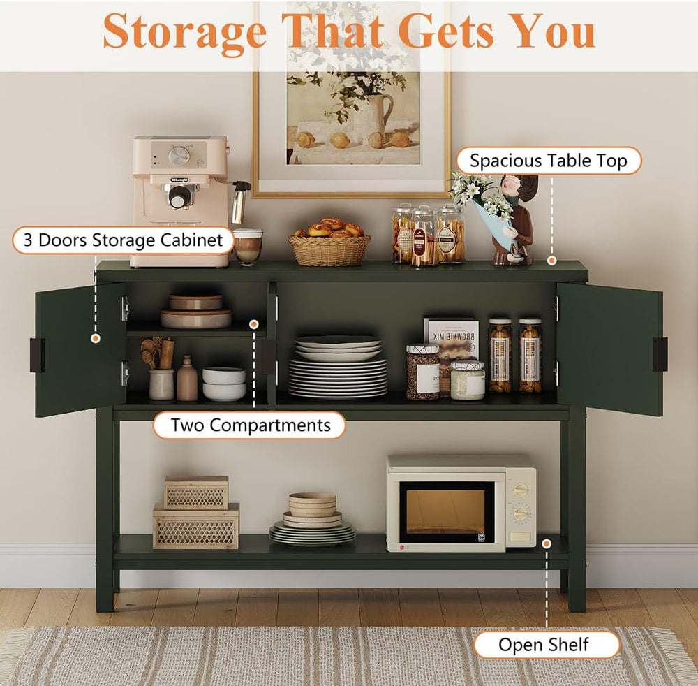 Console Table with Storage, Entryway Sofa Table with Storage and Shelf, Moder...