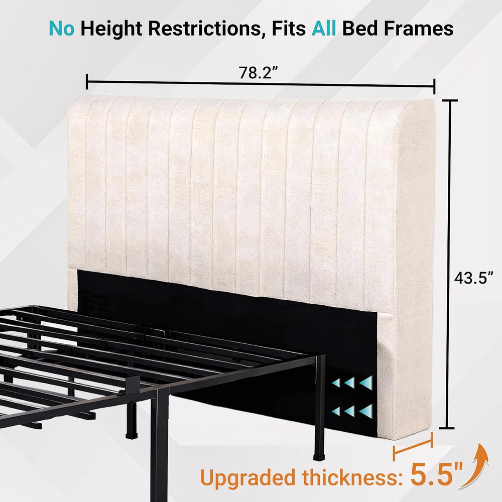 Chenille Boneless King Headboard, No Assembly Required