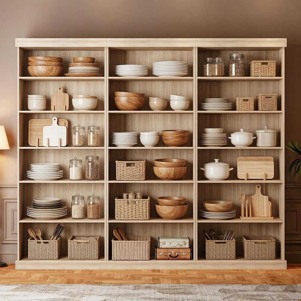 Vyre 70.8" Tall Farmhouse Modular Kitchen Storage Cabinet, 6-Tier Adjust...
