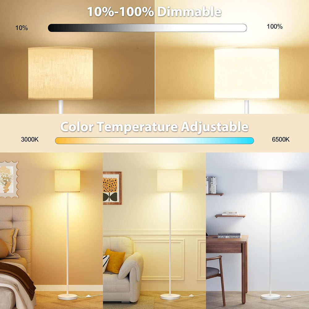 Keepsmile Dimmable Floor Lamps for LivingRoom with 12W LED Bulb,Foot Switch