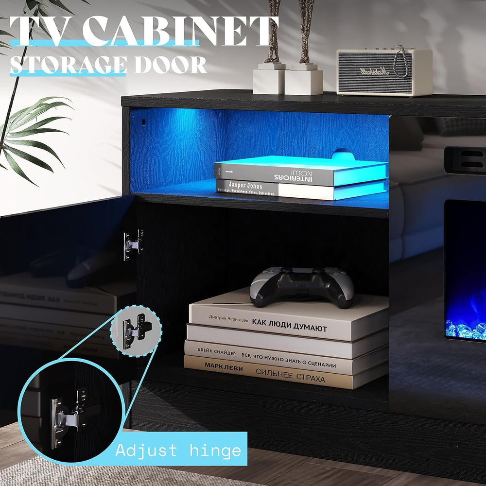 AMERLIFE 4-Piece Modern Living Room Table Set, 70" Fireplace TV Stand | ...