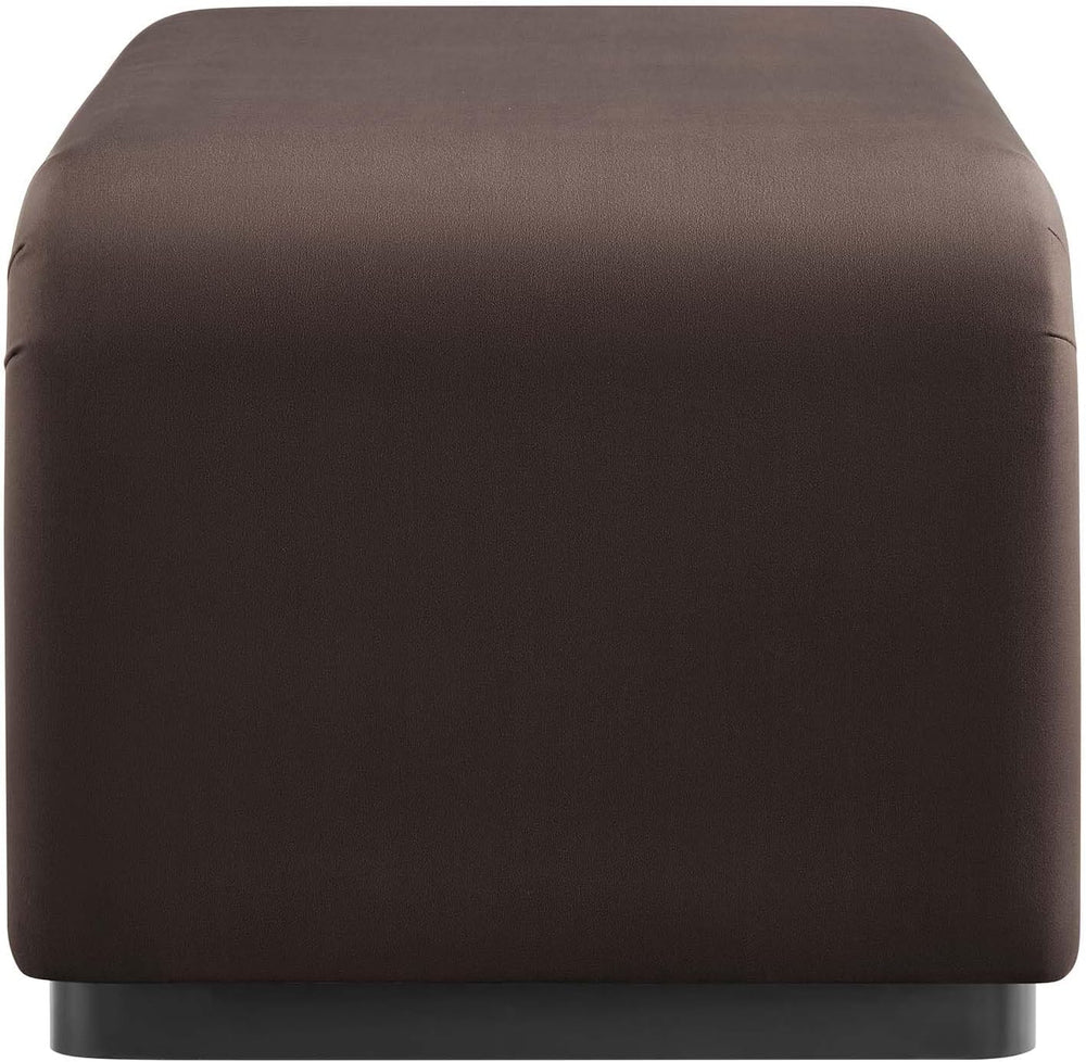 Modway EEI-6735-BLK-CHB Koda Performance Velvet Waterfall Ottoman, Black Choc...