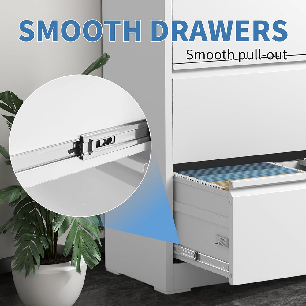 3 Drawer File Cabinet with Lock, Metal Lateral Filing Cabinets | File Cabinet...