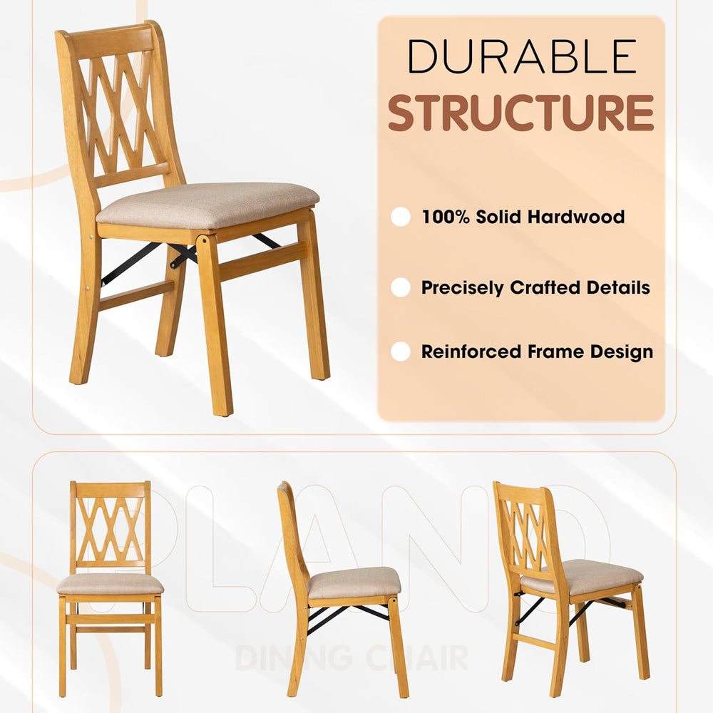 East West Furniture - PNC-OAK-03, A Solid Wood Plano Folding Dining Room Chai...