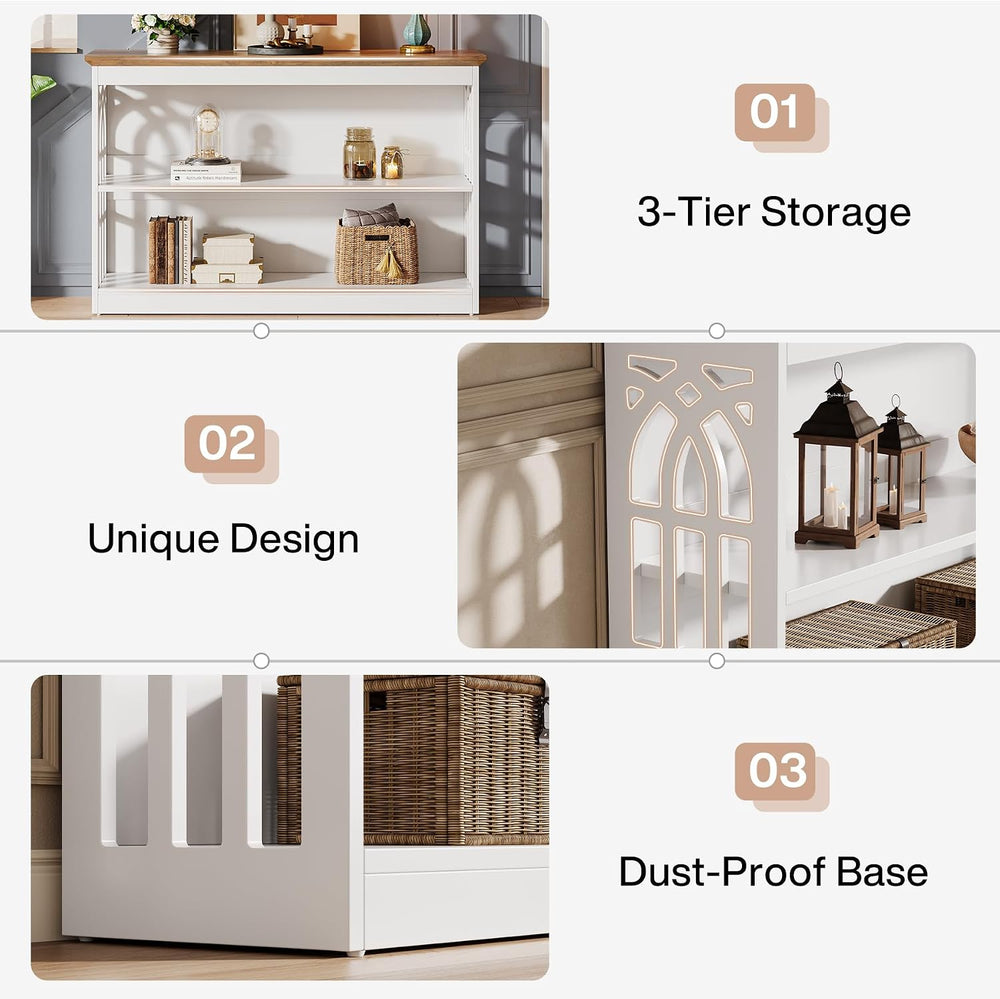 Tribesigns Modern Console Table for Entryway, 41.34-Inch White Sofa Table Beh...