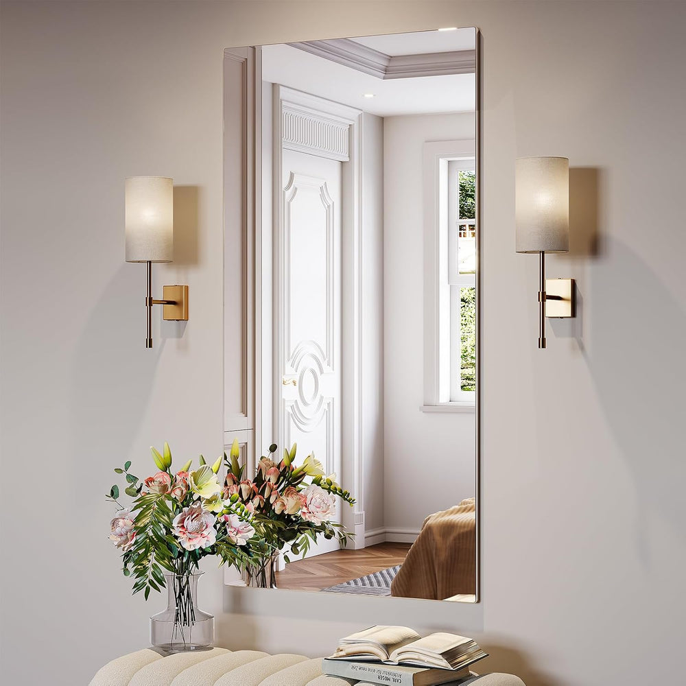 Frameless Mirror, 24x48 Bathroom Vanity Wall Mirrors