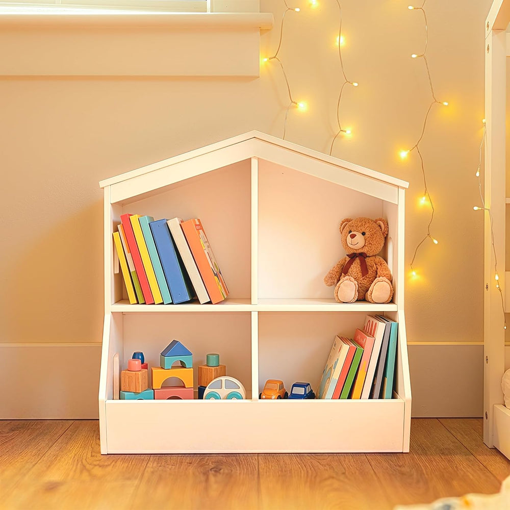 Little Seeds Trellis Storage Cubby Bookcase, Deep Blue