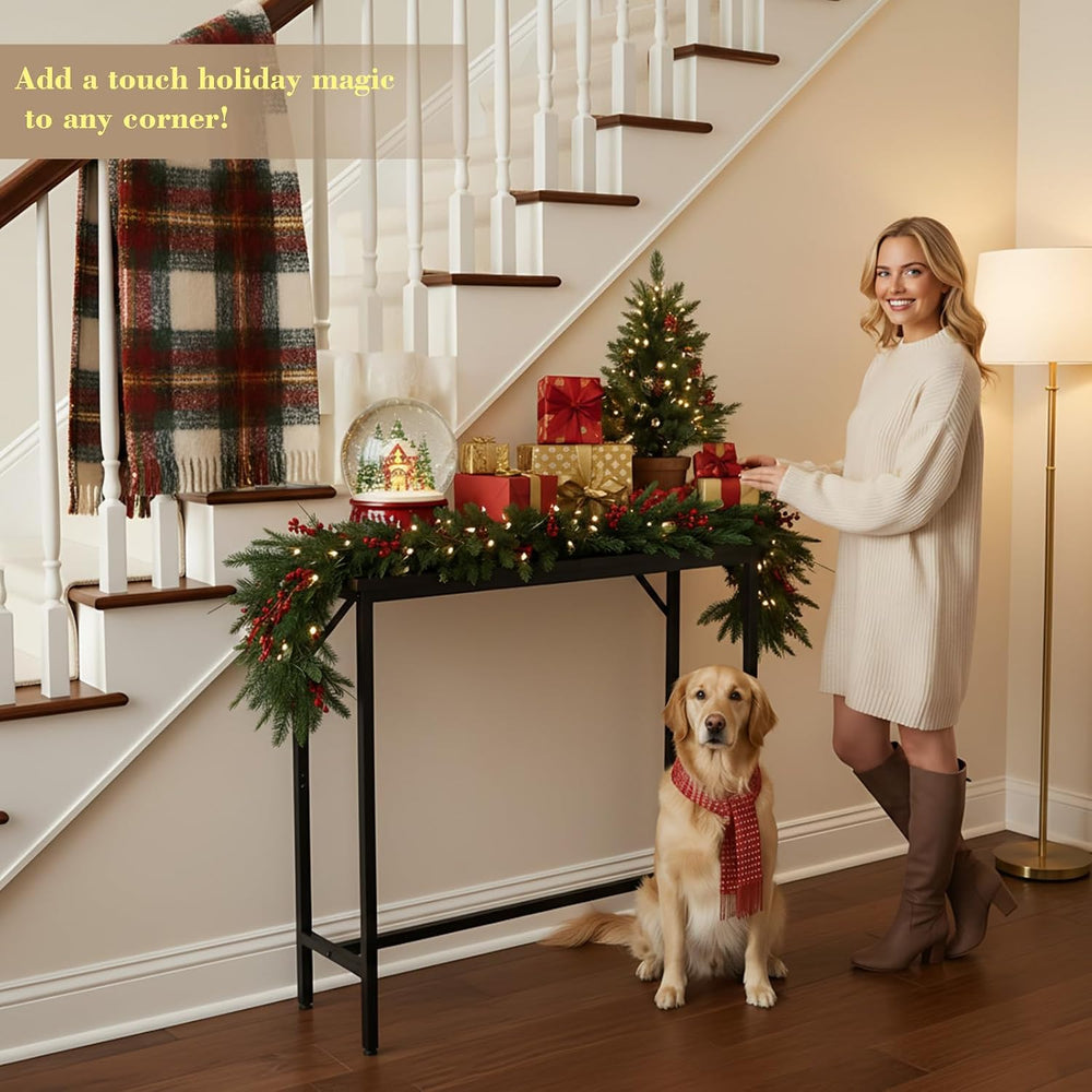 LITA Console Table, 29.5" Narrow Entryway & Thin Sofa Table for Behi...