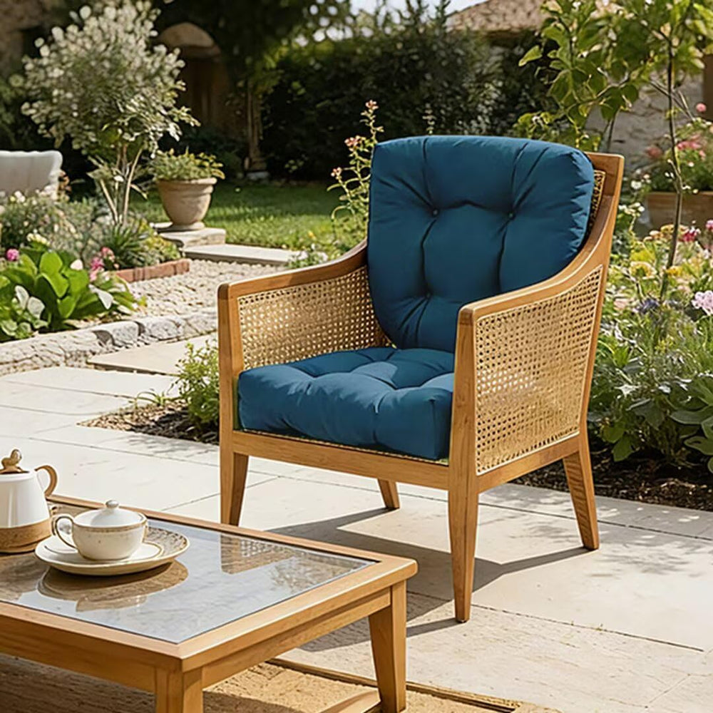 Outdoor Chair Cushions Set of 2, 19"x19" Tufted Outdoor Seat Cushio...