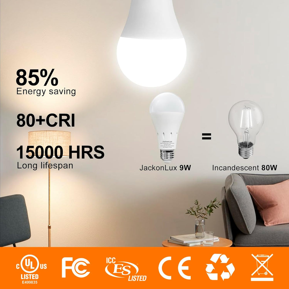 4 Pack Rechargeable Emergency Light Bulbs, Battery Operated Light Bulbs