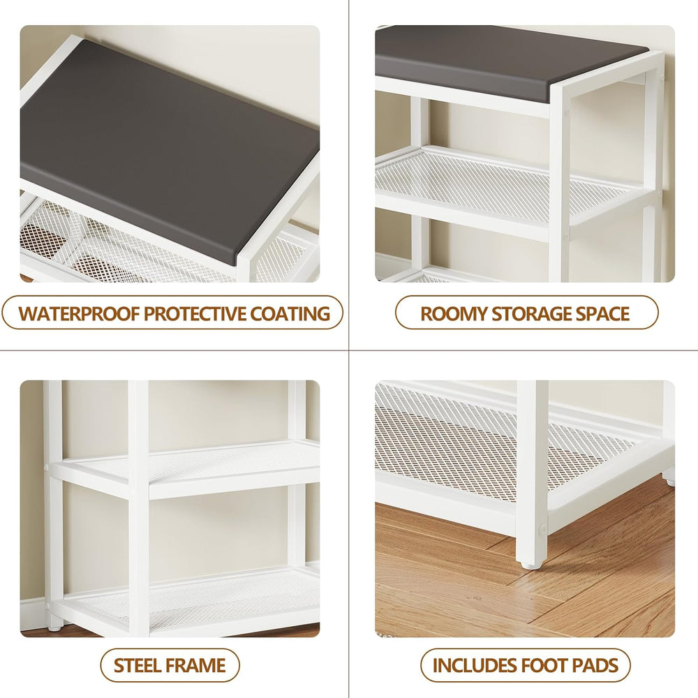 Small Shoe Bench Shoe Rack Storage Bench Entryway Bench Shoe Shelf with Seat ...