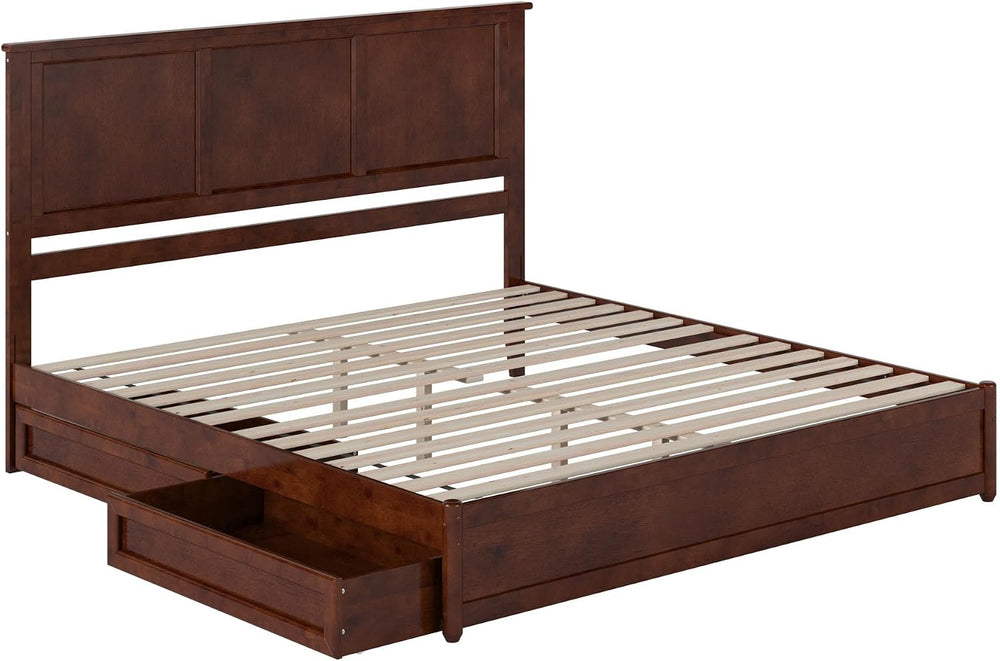AFI, Felicity King Platform Bed with Panel Footboard & Storage Drawers, W...