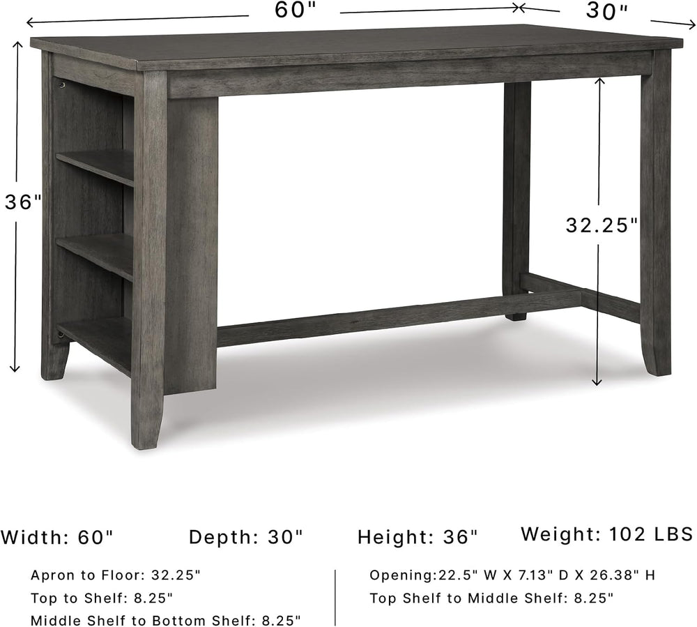 Signature Design by Ashley Caitbrook Counter Height Dining Table, Gray | Buil...