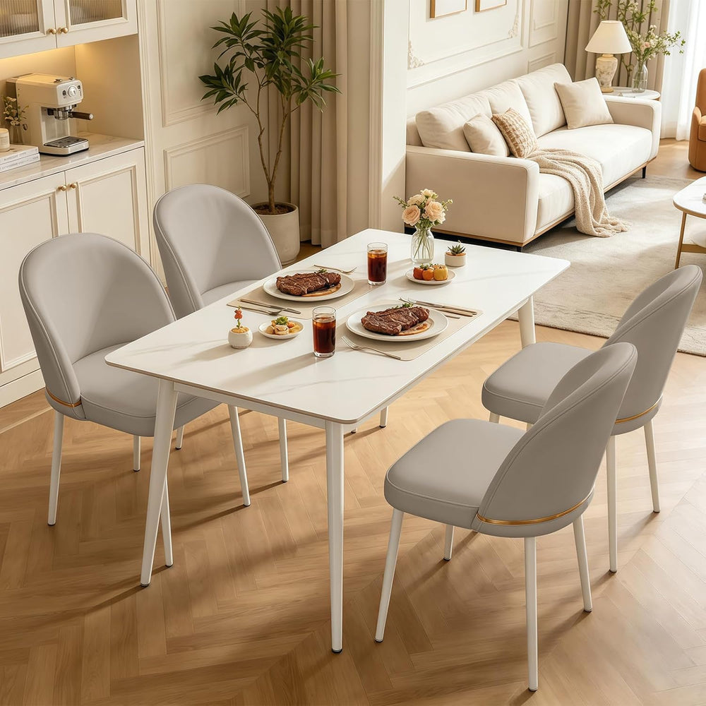 Modern Dining Chairs Set of 4, Swivel Upholstered Dining Chair with Metal Leg...