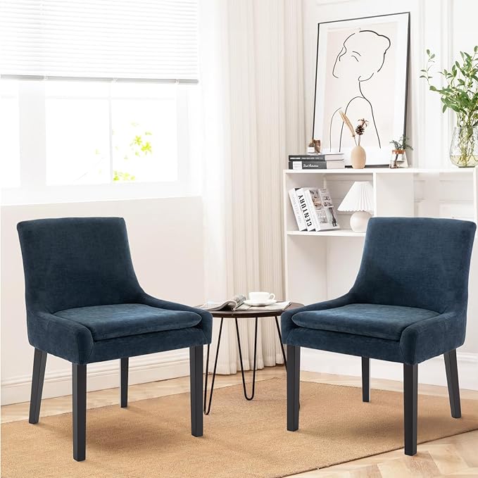 COLAMY Modern Dining Chairs Set of 6, Upholstered Corduroy Accent Side Leisur...