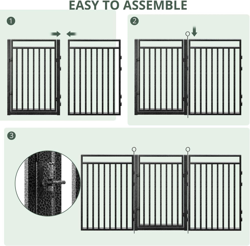 Decorative Garden Fence Metal Dog Fence Outdoor for Yard, 72ft (L) × 32in (H)...