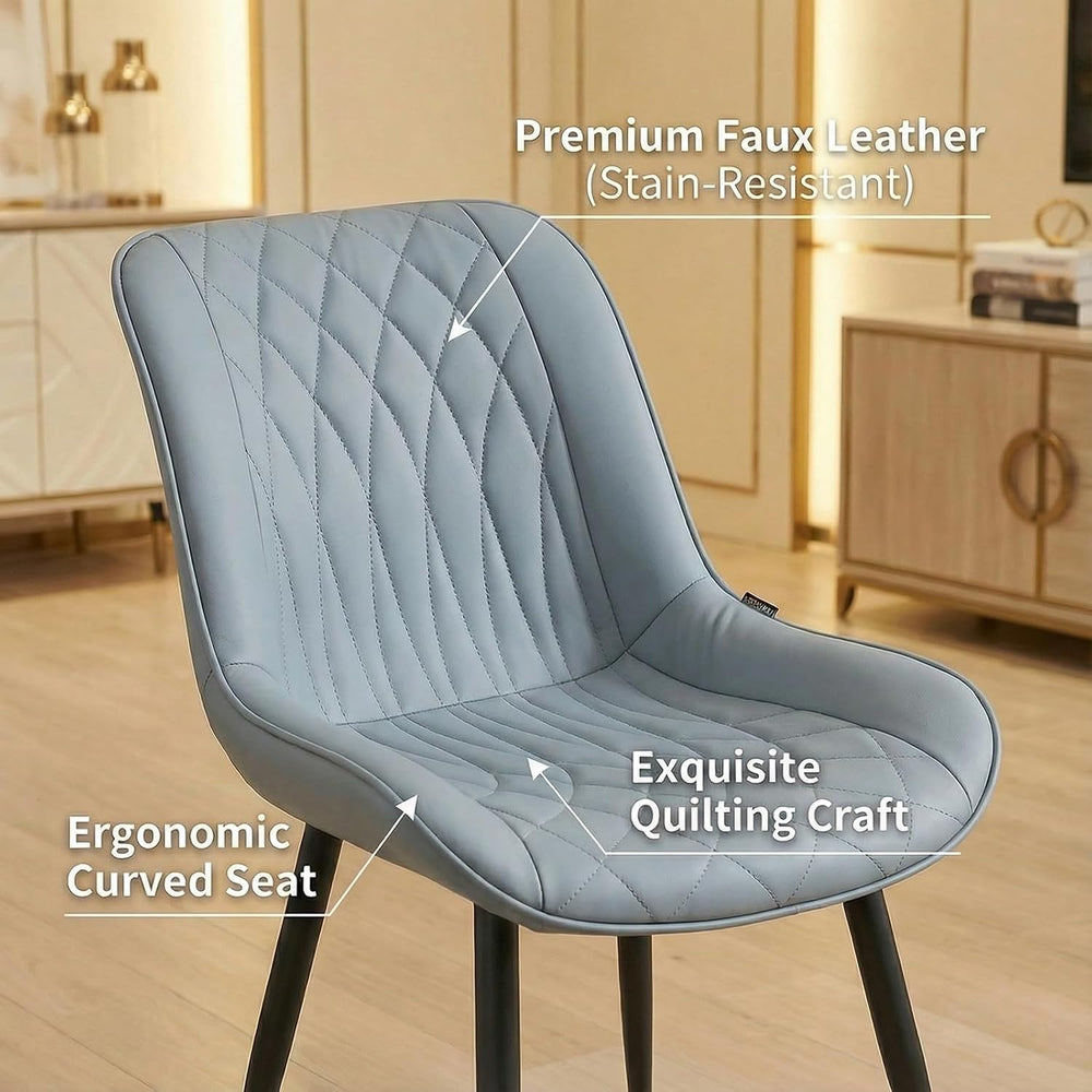 Rowill Dining Chairs Set of 2 Modern Faux Leather Kitchen Chairs with Thicken...