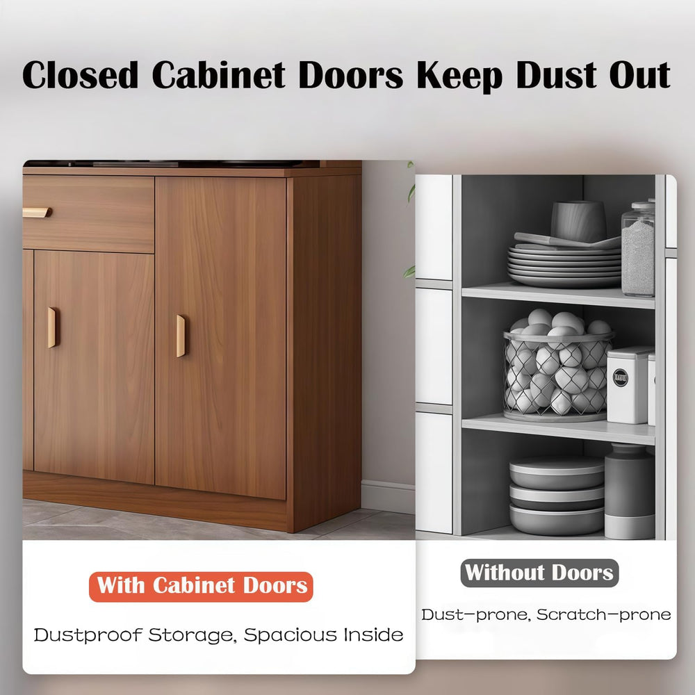 Kavie Kitchen Pantry Cabinet, Large-Capacity Sideboard with Open Shelf, Doors...