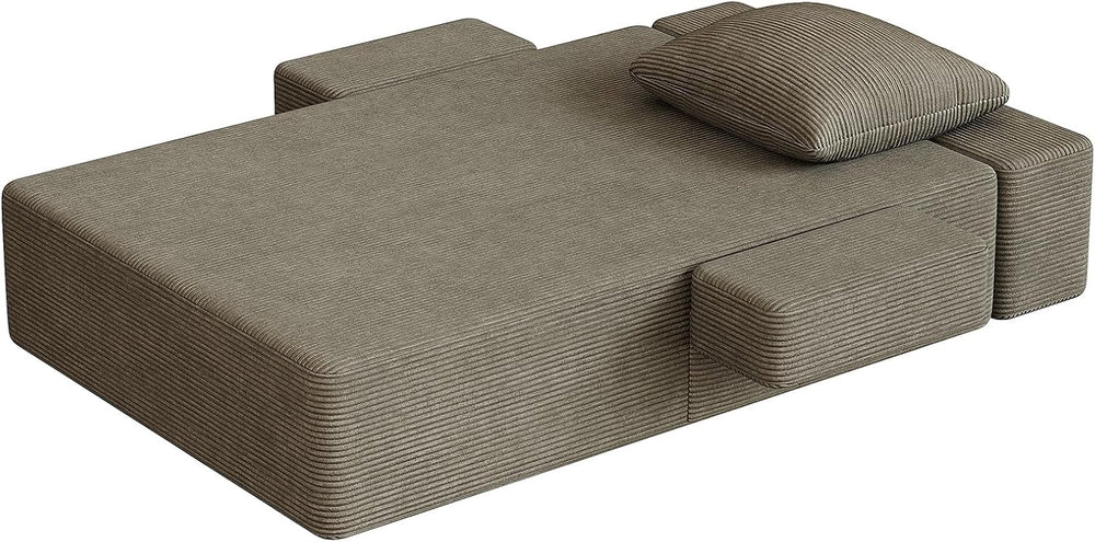 79.5" Oversized Boneless Chaise Lounge, Chaise Lounge Chair Indoor, Brown
