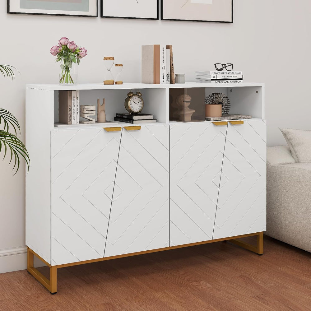 Giantex Buffet Cabinet with Storage, 40" Large Kitchen Sideboard with 4 ...