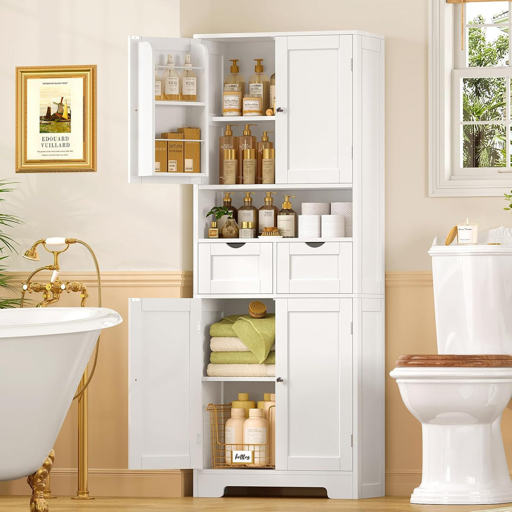TEENFON Kitchen Pantry Cabinet with Adjustable Shelf, Tall Storage Cabinet wi...