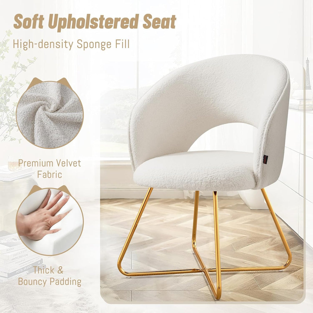 Modern Accent Chair Velvet Comfy Lounge Chairs for Bedroom, Upholstered Barre...