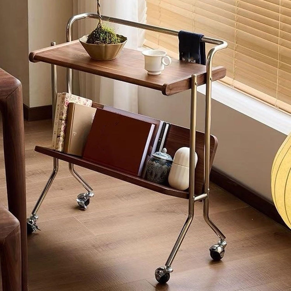 Metal Frame Trolley, Tea Table with Handle, Small Sofa Side Table,Storage Car...