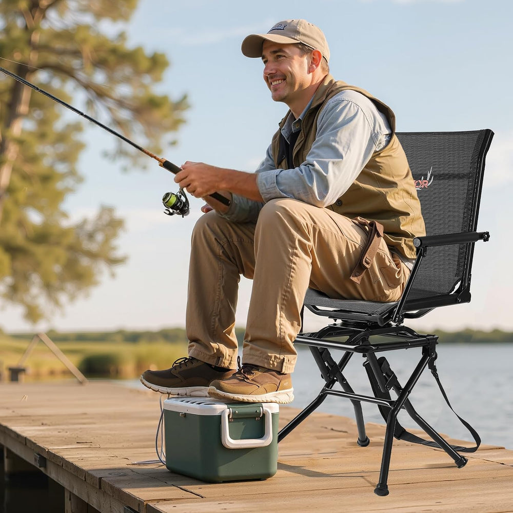 VEVOR Hunting Chair, 360° Silent Swivel, Foldable Lightweight Portable Blind ...