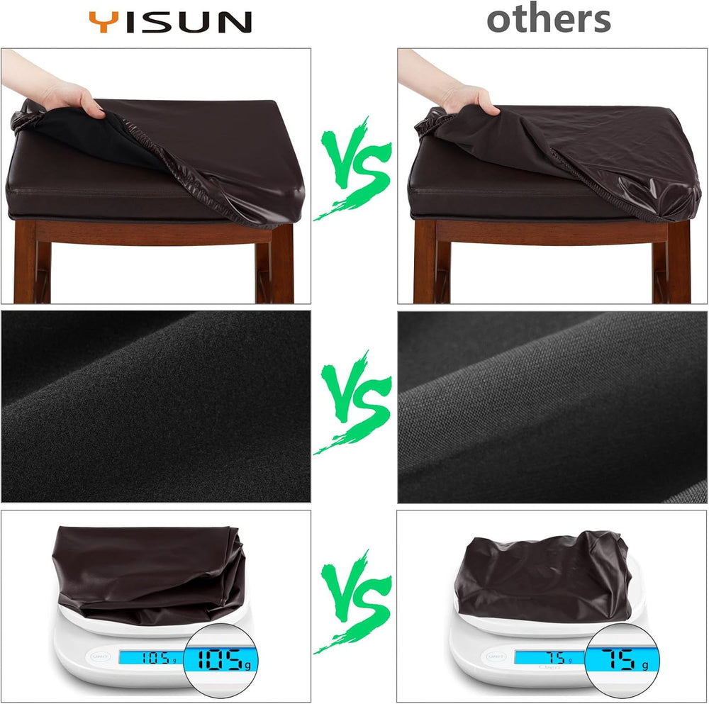 YISUN Stool Covers Rectangle - 4 Pack Stretch Oilproof Waterproof PU High Cha...
