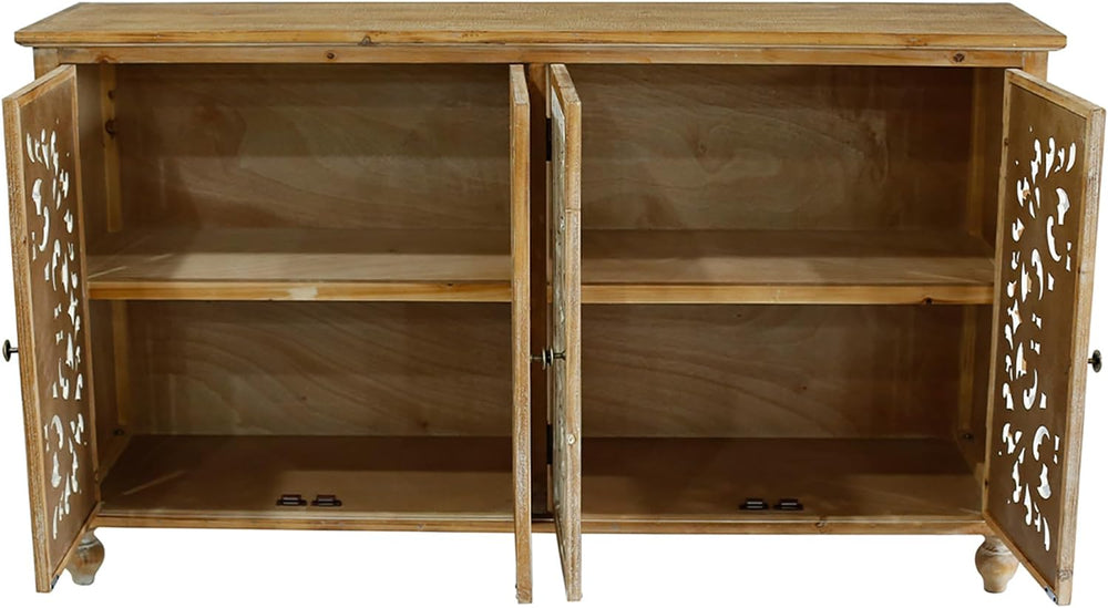 60" Vintage Buffet Cabinet - Accent Wood Sideboard, French Country Conso...