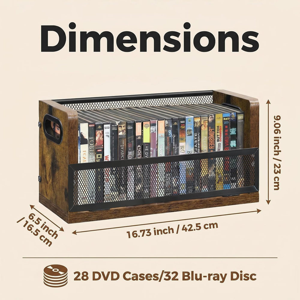 DVD Bluray Storage Rack 3-Pack with Handles, Holds 28 DVD or 32 Blu-ray Cases...