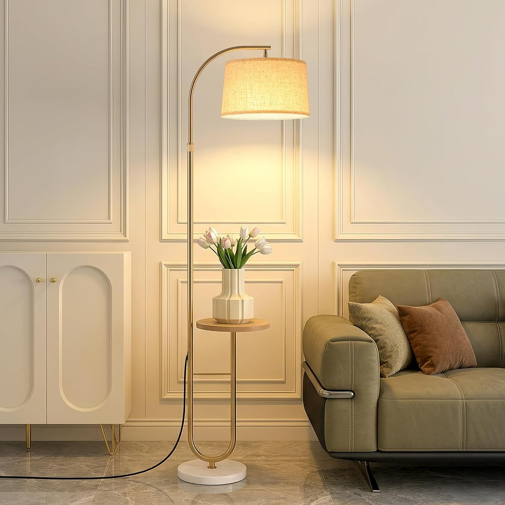 72" Arc Floor Lamp with Table & Rotating Head,Standing Lamp for Bedroom