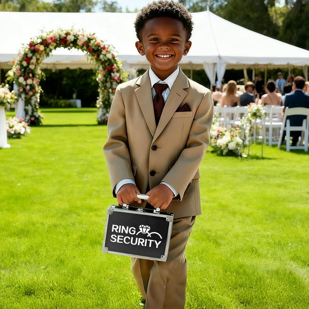 Wedding Ring Security Box for Young Boys, Portable Buckle Closured Security B...