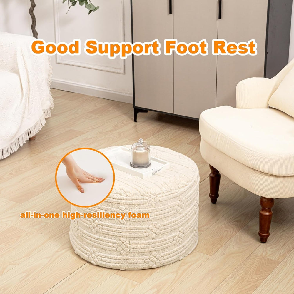 Asuprui Ottoman Foot Rest,Linen,All-in-one Foam Pouf Footstool 20x14 in | Foo...