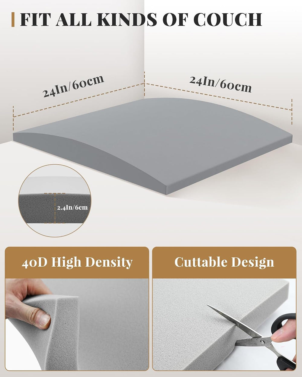 Upgraded Size Sofa Cushion Support, Couch Cushion Support for Sagging Couch S...