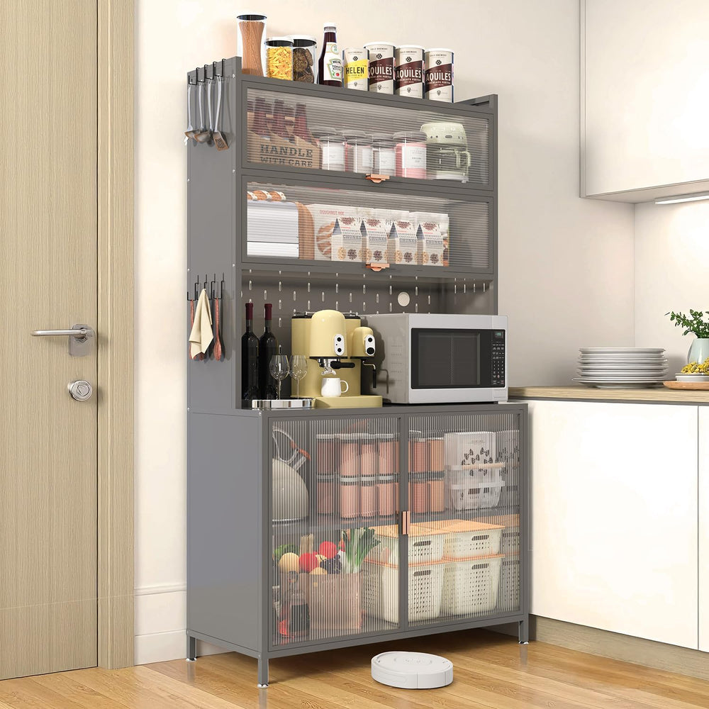 73'' Tall Kitchen Pantry Cabinet,Metal Pantry Cabinet with Adjustable...