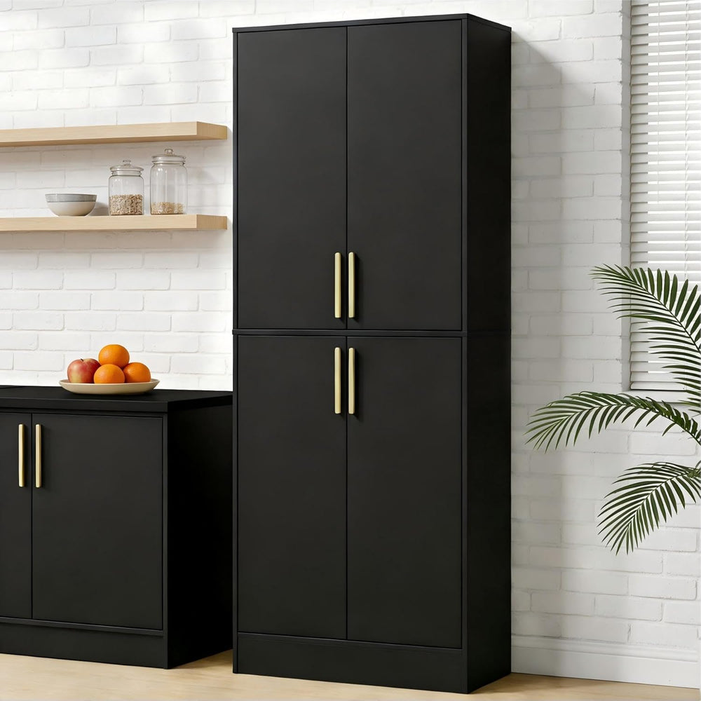 Housoul 71" Tall Pantry Cabinet, 4 Doors Kitchen Pantry Storage Cabinet,...