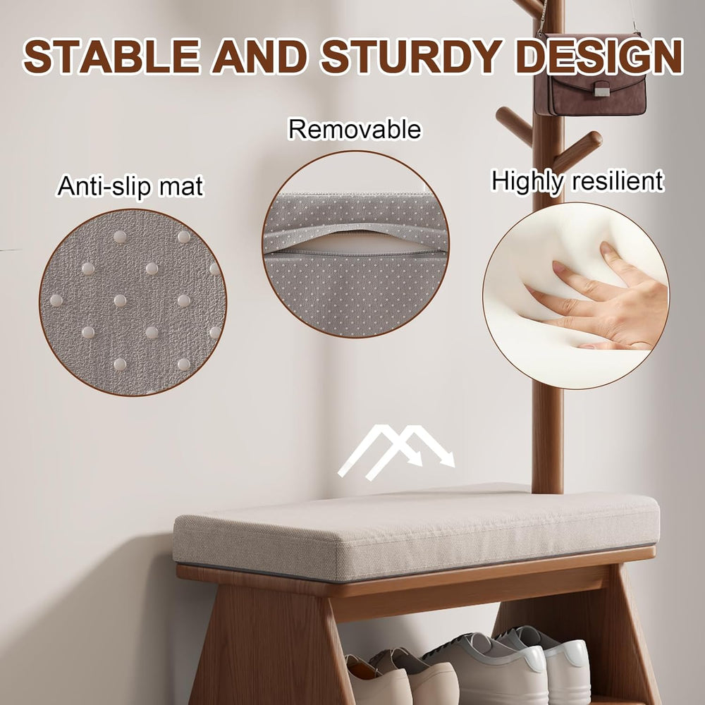 Coat Rack with Shoe Storage,Shoe Rack whit 8 Hook for Offices、Bedroom、Living ...