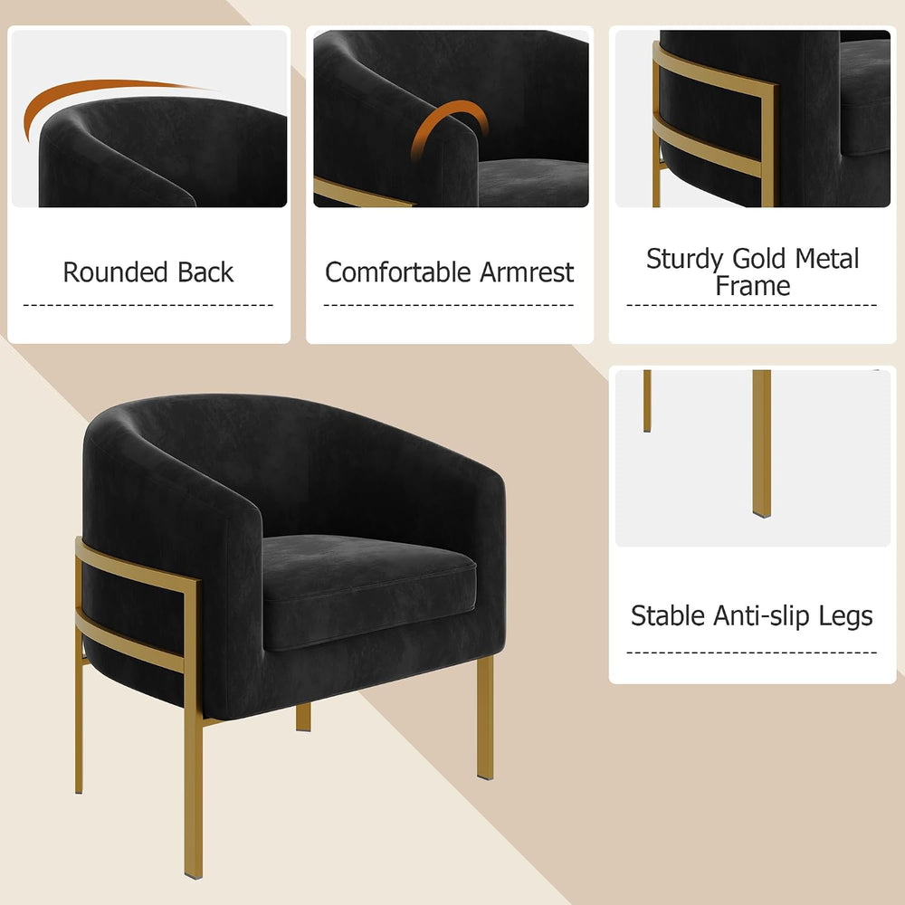 annjoe Accent Chair Barrel Chairs Upholstered Living Room Chair Arm Chairs wi...