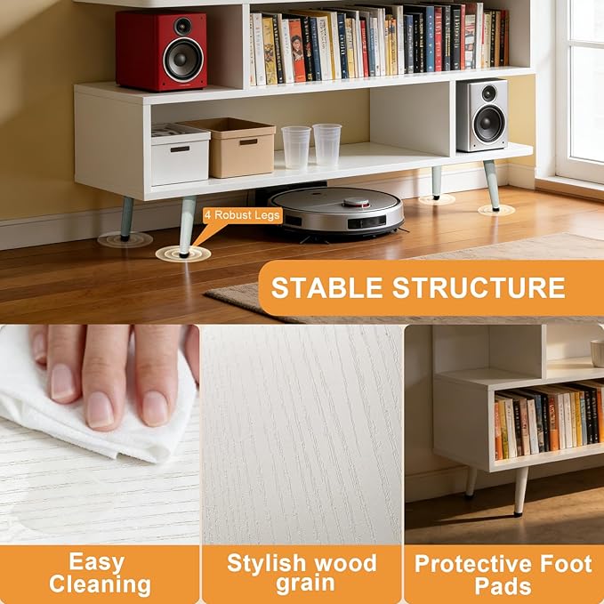 Lightdot TV Stand for TVs up to 45'', Modern Entertainment Center wit...