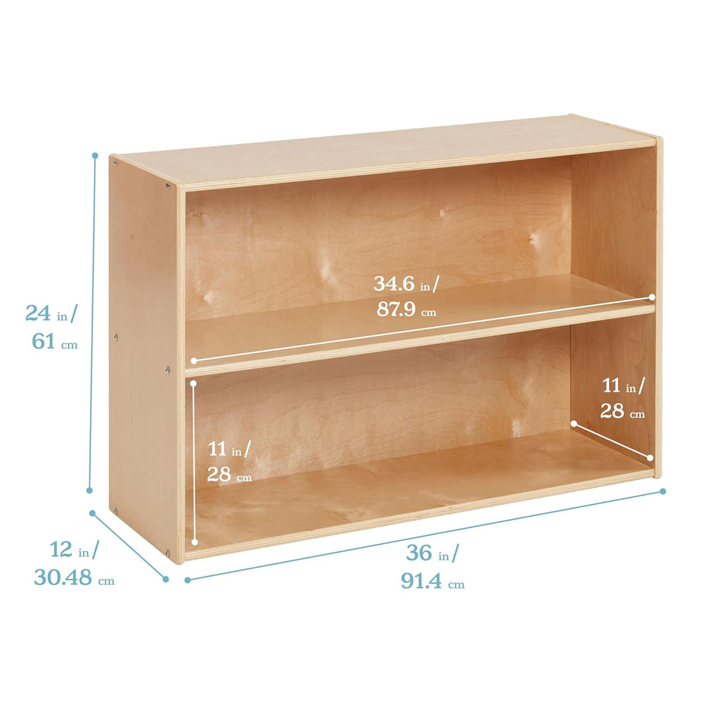 ECR4Kids Streamline 2-Shelf Storage Cabinet, 24in High, Natural | Durable bir...