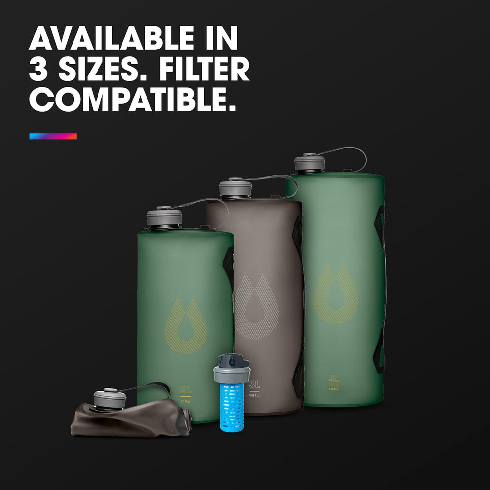 HydraPak Seeker Collapsible Camping Water Storage (2L, Sage Green)