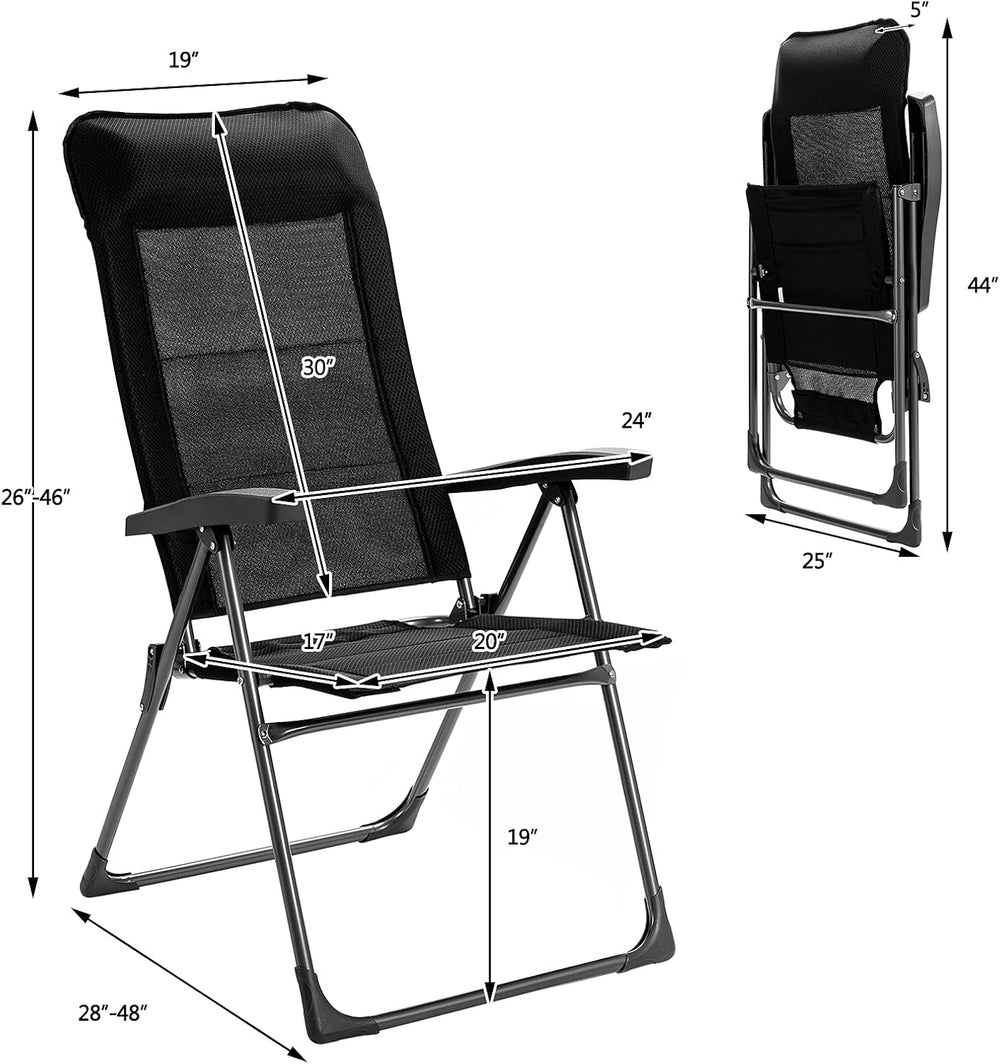 GIANTEX Set of 2 Patio Dining Chairs, Folding Patio Chairs, Outdoor Lawn Chai...