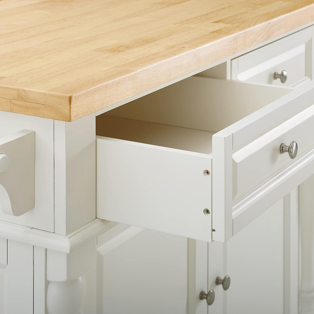 Crosley Furniture Oxford Butcher Block Kitchen Island, Microwave Stand, with ...