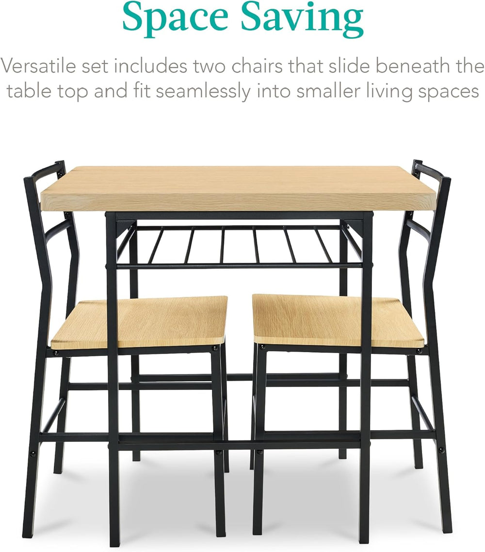 Best Choice Products 3-Piece Modern Dining Set, Space Saving Dinette for Kitc...