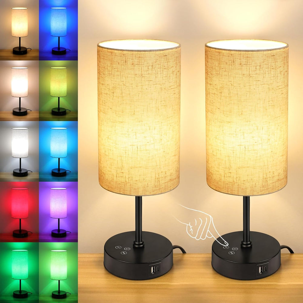 Unicozin Table Lamp Set of 2, 3 CCT 3000K/4500K/6500K & RGB Color Changin...