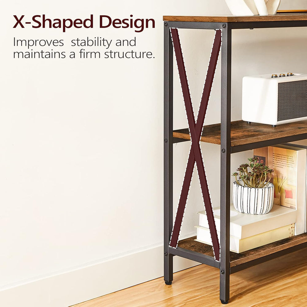 MAHANCRIS 55" Sofa Table, Industrial Console Table, 3-Tier Narrow Sofa T...