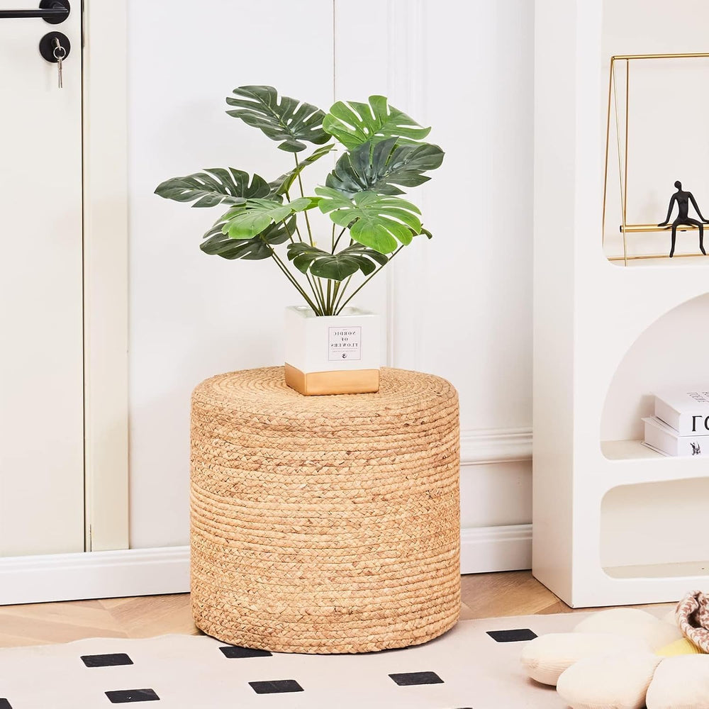 Wimarsbon 2Pcs Pouf Ottomans, Natural Seagrass Foot Stool, Hand Weaving Round...