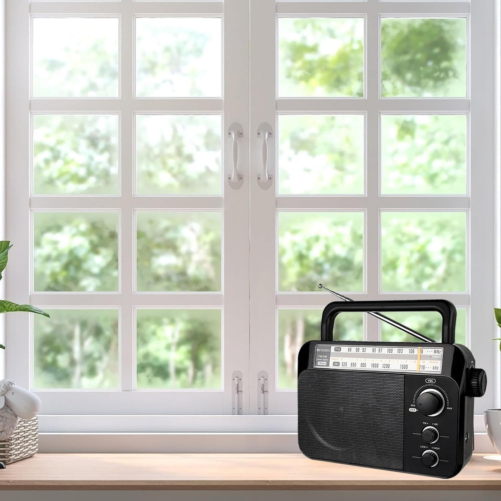 Retekess TR604 AM FM Radio, Portable Radio Plug in Wall(Black)